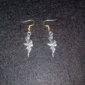 Earrings Fairy Silver-tone Pierced Handcrafted New